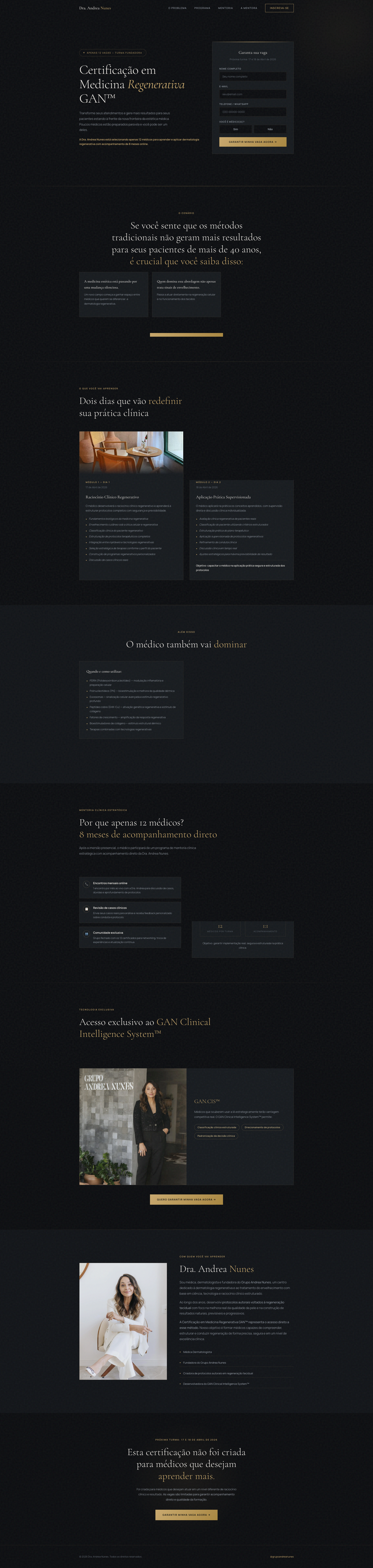 Hero section do site Grupo Andrea